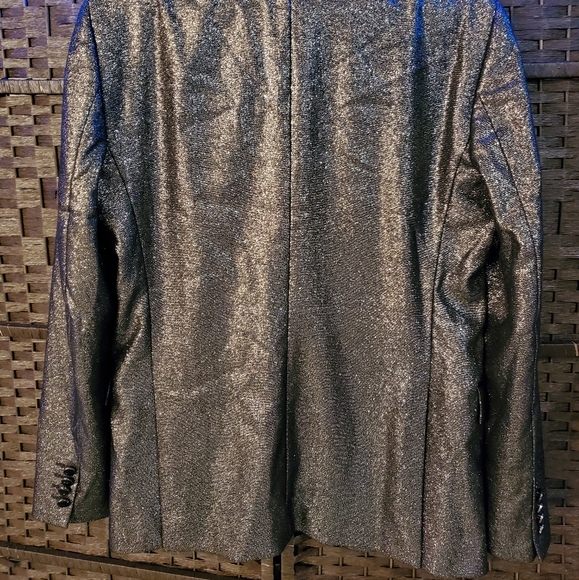 Zara Man Silver Metallic Men's Blazer Jacket - Picture 5 of 9